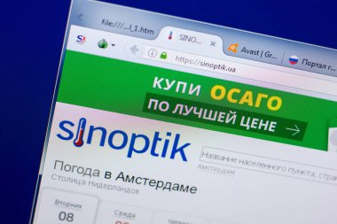 Ryazan, Rusya - 08 Mayıs 2018: Sinoptik Web sitesi Pc, url - Sinoptik.ua görüntüleme