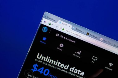 Ryazan, Rusya - 08 Mayıs 2018: Att Web sitesi Pc, url - Att.com görüntüleme