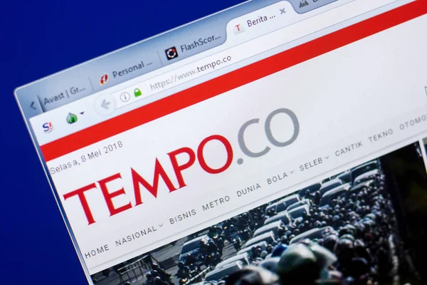 Рязань Россия Мая 2018 Года Сайт Tempo Дисплее Url Tempo — стоковое фото