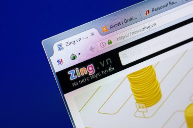 Ryazan, Rusya - 08 Mayıs 2018: Zing Web sitesi Pc, url - Zing.vn görüntüleme