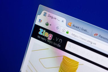 Ryazan, Rusya - 08 Mayıs 2018: Zing Web sitesi Pc, url - Zing.vn görüntüleme