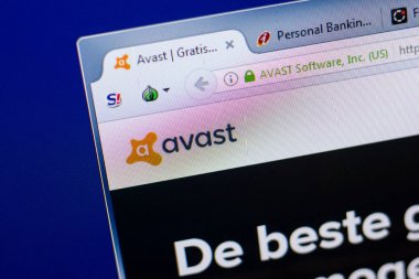 Ryazan, Rusya - 08 Mayıs 2018: Avast Pc, url - Avast.com görüntüleme Web sitesi