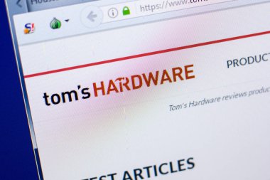 Ryazan, Rusya - 08 Mayıs 2018: Tomshardware Web sitesi Pc, url - Tomshardware.com görüntüleme