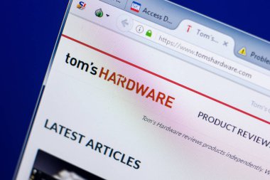 Ryazan, Rusya - 08 Mayıs 2018: Tomshardware Web sitesi Pc, url - Tomshardware.com görüntüleme