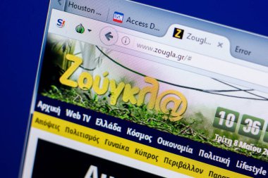 Ryazan, Rusya - 08 Mayıs 2018: Zougla Web sitesi Pc, url - Zougla.gr görüntüleme