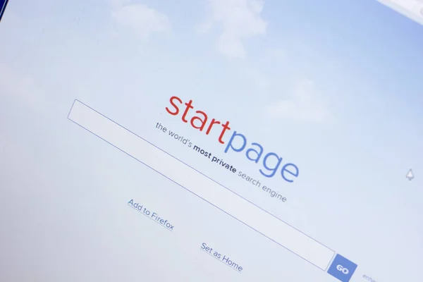 リャザン ロシア 2018 Startpage ウェブサイト Url Startpage Com のディスプレイに — ストック写真