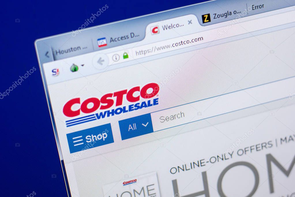Ryazan, Russia - May 08, 2018: Costco website on the display of PC, url - Costco.com