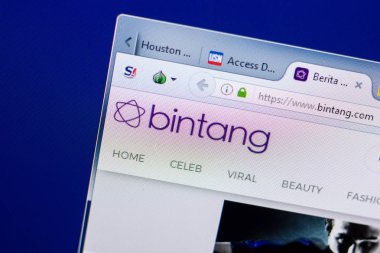 Ryazan, Rusya - 08 Mayıs 2018: Bintang Web sitesi Pc, url - Bintang.com görüntüleme