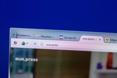Ryazan, Rusya - 08 Mayıs 2018: Ouo basın Web sitesi Pc, url - Ouo.press görüntüleme