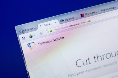 Ryazan, Rusya - 08 Mayıs 2018: Anlamsal bilim adamı Web sitesi Pc, url - Semanticscholar.org görüntüleme