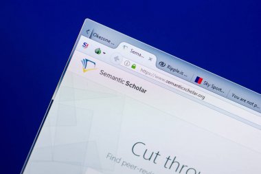 Ryazan, Rusya - 08 Mayıs 2018: Anlamsal bilim adamı Web sitesi Pc, url - Semanticscholar.org görüntüleme