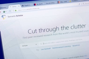 Ryazan, Rusya - 08 Mayıs 2018: Anlamsal bilim adamı Web sitesi Pc, url - Semanticscholar.org görüntüleme