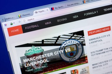 Ryazan, Rusya - 08 Mayıs 2018: Dalgalanma Web sitesi Pc, url - Ripple.is görüntüleme