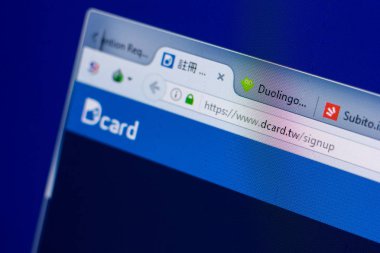 Ryazan, Rusya - 08 Mayıs 2018: Dcard Web sitesi Pc, url - Dcard.tw görüntüleme