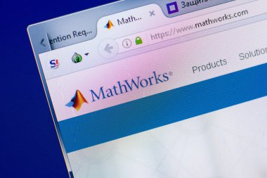 Ryazan, Rusya - 08 Mayıs 2018: Matematik inşaat Web sitesi Pc, url - Mathworks.com görüntüleme
