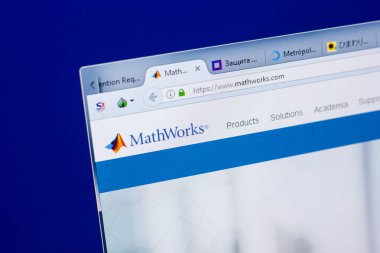 Ryazan, Rusya - 08 Mayıs 2018: Matematik inşaat Web sitesi Pc, url - Mathworks.com görüntüleme