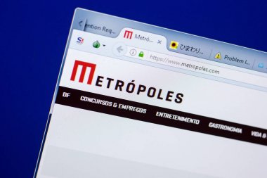 Ryazan, Rusya - 08 Mayıs 2018: Metropoles Web sitesi Pc, url - Metropoles.com görüntüleme