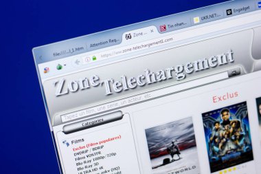 Ryazan, Rusya - 08 Mayıs 2018: Bölge-telechargement1 Web sitesi Pc, url - bölge-telechargement1.com görüntüleme