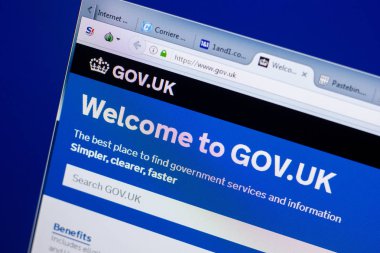 Ryazan, Rusya - 08 Mayıs 2018: Gov Web sitesi Pc, url - Gov.uk görüntüleme