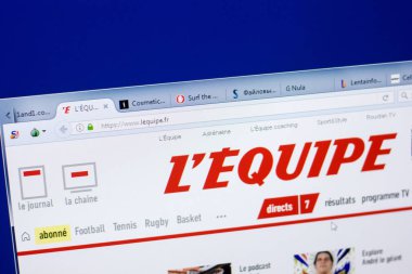Ryazan, Rusya - 08 Mayıs 2018: Lequipe Web sitesi Pc, url - Lequipe.fr görüntüleme