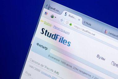 Ryazan, Rusya - 08 Mayıs 2018: Studfiles Web sitesi Pc, url - Studfiles.net görüntüleme