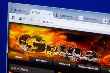 Ryazan, Rusya - 08 Mayıs 2018: Gnula Web sitesi Pc, url - Gnula.nu görüntüleme