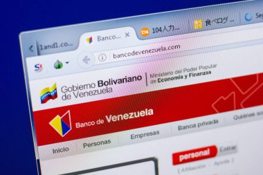Ryazan, Rusya - 08 Mayıs 2018: Bancodevenezuela Web sitesi Pc, url - Bancodevenezuela.com görüntüleme