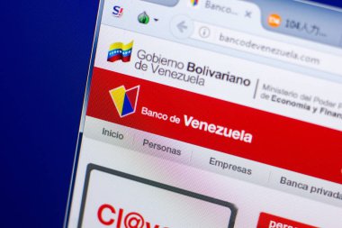Ryazan, Rusya - 08 Mayıs 2018: Bancodevenezuela Web sitesi Pc, url - Bancodevenezuela.com görüntüleme