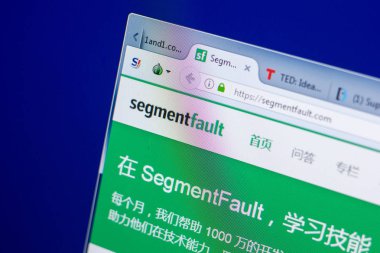 Ryazan, Rusya - 08 Mayıs 2018: Segmentfault Web sitesi Pc, url - Segmentfault.com görüntüleme