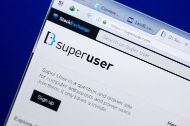 Ryazan, Rusya - 08 Mayıs 2018: Süper Web sitesi Pc, url - Superuser.com görüntüleme