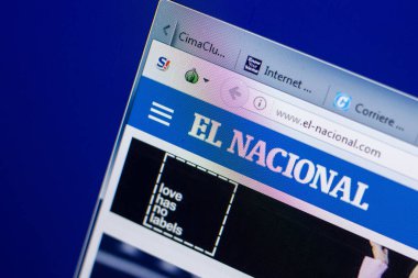 Ryazan, Rusya - 08 Mayıs 2018: El-Nacional Web sitesi Pc, url - El-Nacional.com görüntüleme