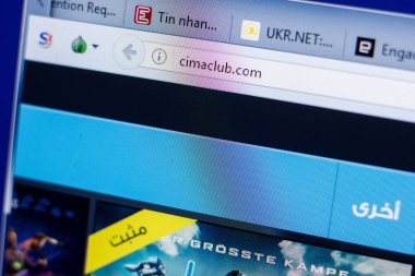 Ryazan, Rusya - 08 Mayıs 2018: Cimaclub Web sitesi Pc, url - Cimaclub.com görüntüleme