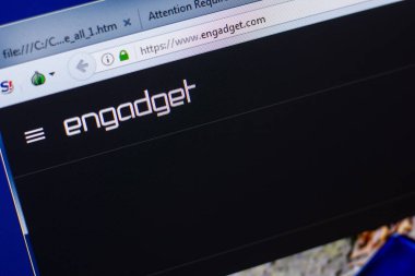 Ryazan, Rusya - 08 Mayıs 2018: Engadget Web sitesi Pc, url - Engadget.com görüntüleme