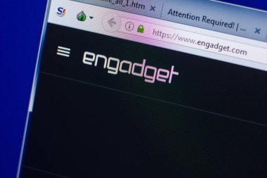 Ryazan, Rusya - 08 Mayıs 2018: Engadget Web sitesi Pc, url - Engadget.com görüntüleme