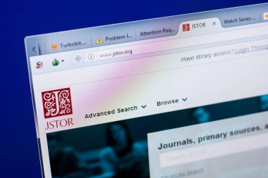 Ryazan, Rusya - 08 Mayıs 2018: Jstor Web sitesi Pc, url - Jstor.org görüntüleme
