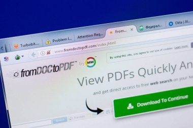 Ryazan, Rusya - 08 Mayıs 2018: Fromdoctopdf Web sitesi Pc, url - Fromdoctopdf.com görüntüleme