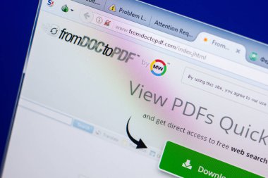 Ryazan, Rusya - 08 Mayıs 2018: Fromdoctopdf Web sitesi Pc, url - Fromdoctopdf.com görüntüleme