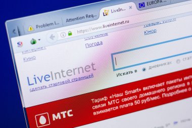 Ryazan, Rusya - 08 Mayıs 2018: LiveInternet Web sitesi Pc, url - Liveinternet.ru görüntüleme