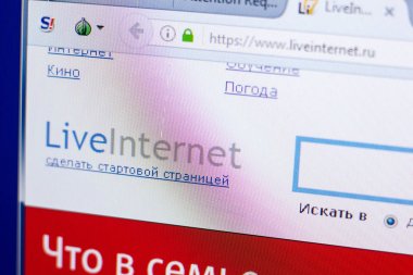 Ryazan, Rusya - 08 Mayıs 2018: LiveInternet Web sitesi Pc, url - Liveinternet.ru görüntüleme