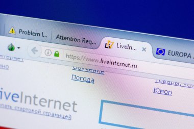 Ryazan, Rusya - 08 Mayıs 2018: LiveInternet Web sitesi Pc, url - Liveinternet.ru görüntüleme