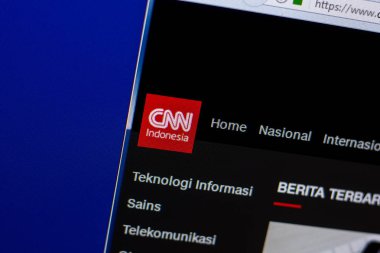 Ryazan, Rusya - 08 Mayıs 2018: Cnn Endonezya Web sitesinde Pc, url - ekran cnnindonesia.com