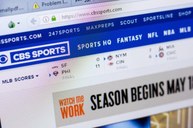 Ryazan, Rusya - 08 Mayıs 2018: Cbssports Web sitesi Pc, url - Cbssports.com görüntüleme