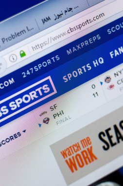 Ryazan, Rusya - 08 Mayıs 2018: Cbssports Web sitesi Pc, url - Cbssports.com görüntüleme