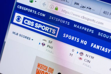 Ryazan, Rusya - 08 Mayıs 2018: Cbssports Web sitesi Pc, url - Cbssports.com görüntüleme