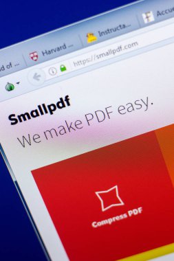 Ryazan, Rusya - 08 Mayıs 2018: Smallpdf Web sitesi Pc, url - Smallpdf.com görüntüleme