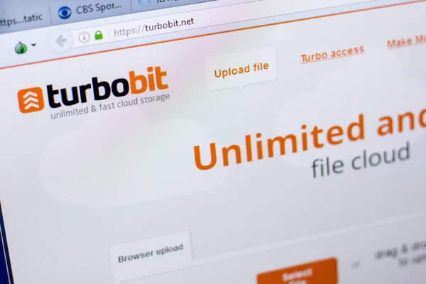 Ryazan Rusia Mei 2018 Situs Web Turbobit Pada Tampilan Url — Stok Foto