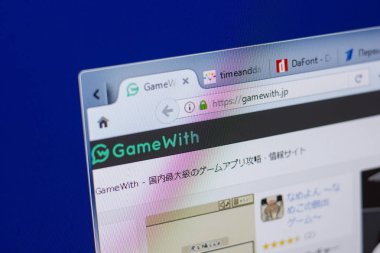 Ryazan, Rusya - 13 Mayıs 2018: Tartıştıktan Web sitesi Pc, url - Gamewith.jp görüntüleme