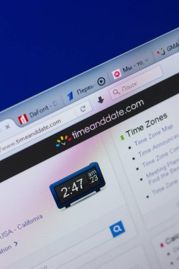 Ryazan, Rusya - 13 Mayıs 2018: Timeanddate Web sitesi Pc, url - Timeanddate.com görüntüleme