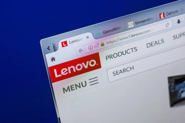 Ryazan Rusland Mei 2018 Lenovo Website Het Beeldscherm Van Url — Stockfoto