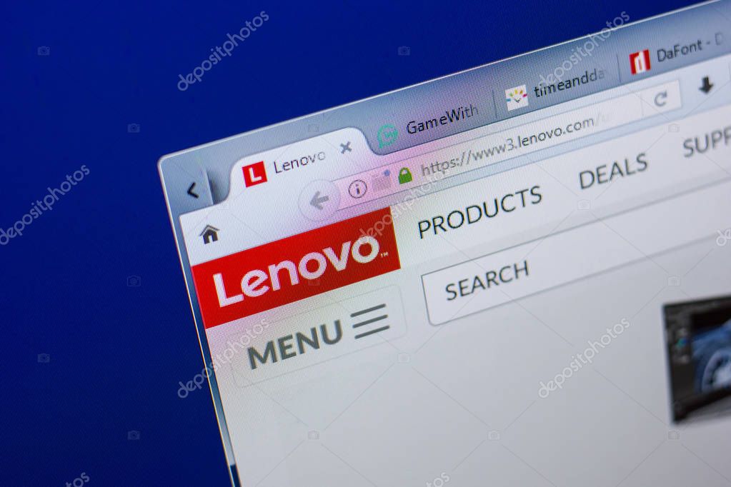 Ryazan, Russia - May 13, 2018: Lenovo website on the display of PC, url - Lenovo.com